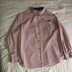 TWO Columbia PFG Long Sleeve Plaid Shirts  -  Both Size LG